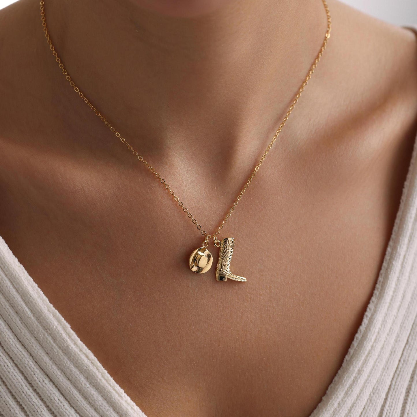 Golden Rodeo Charm Necklace – a Country Heart with City Shine