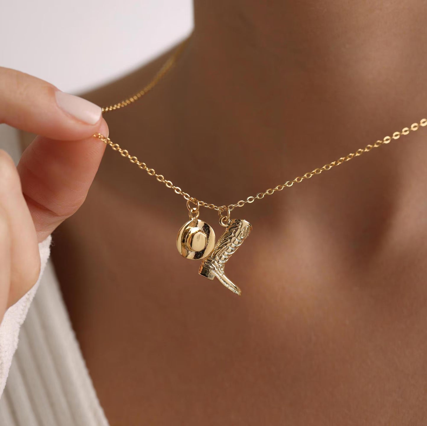 Golden Rodeo Charm Necklace – a Country Heart with City Shine
