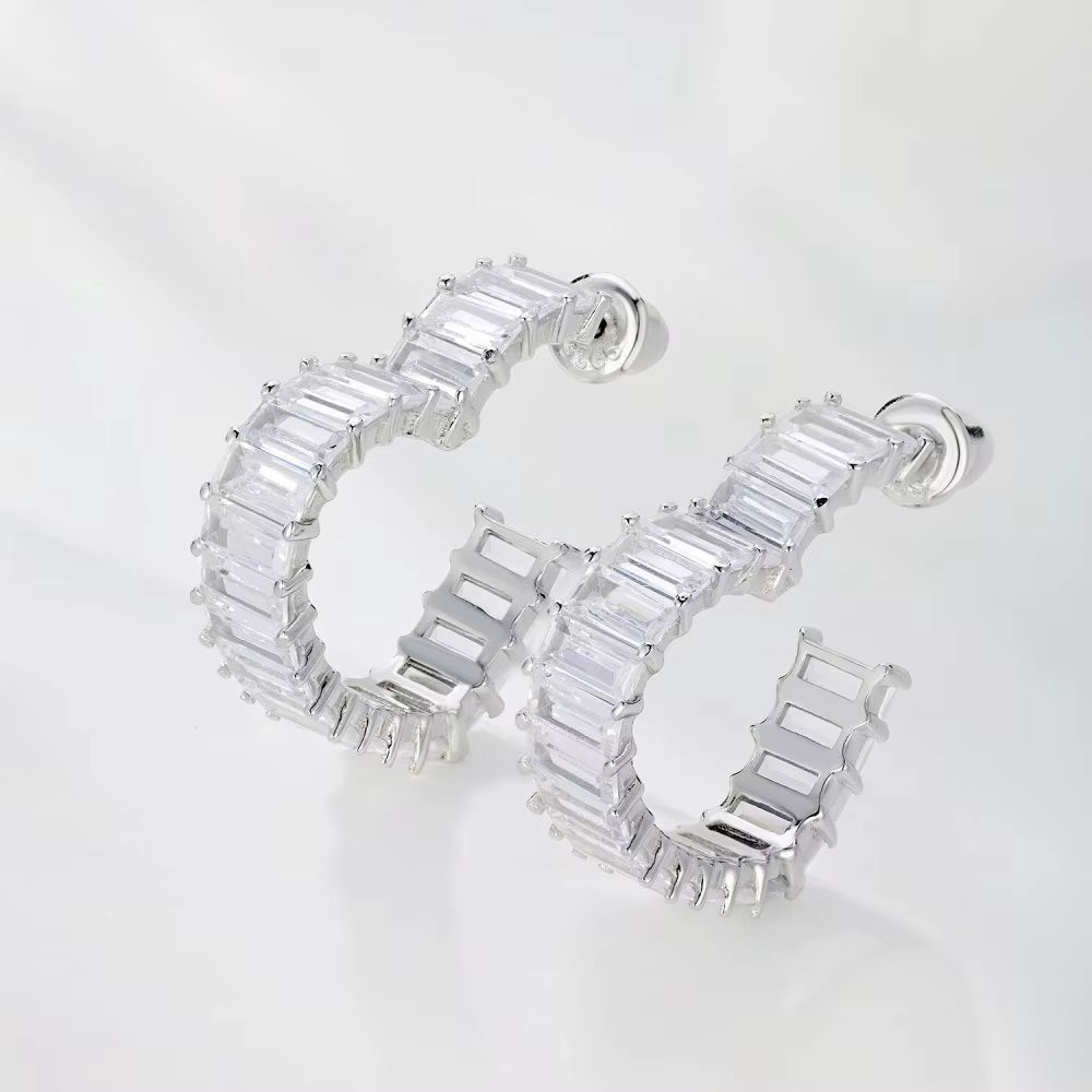Sapphiresoul™ Emerald-Cut Heart Earrings – Love That Sparkles in Every Shade