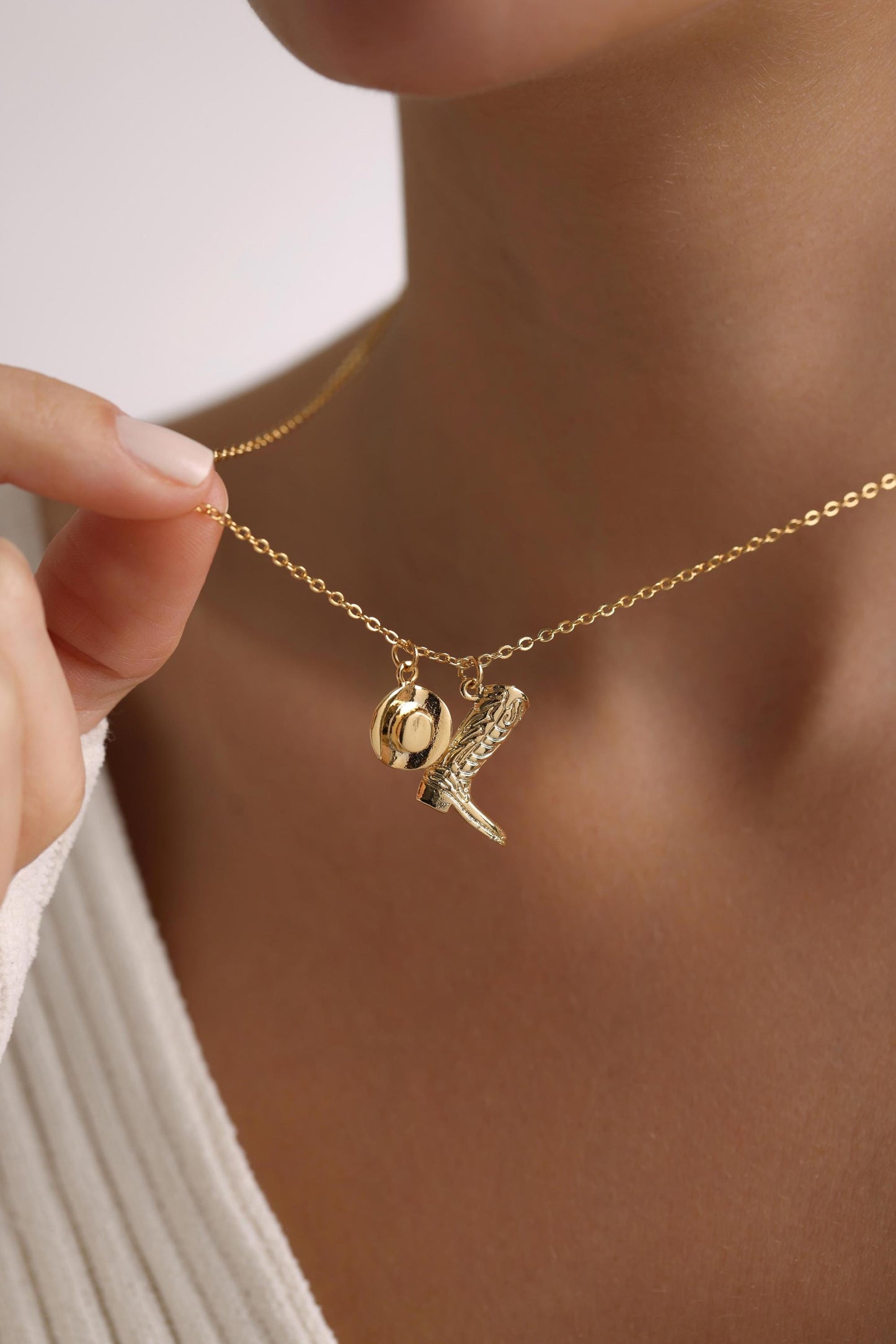 Golden Rodeo Charm Necklace – a Country Heart with City Shine