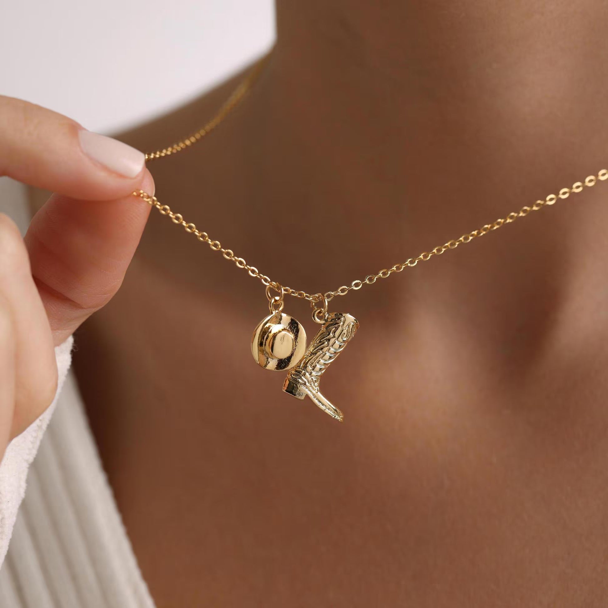 Golden Rodeo Charm Necklace – a Country Heart with City Shine