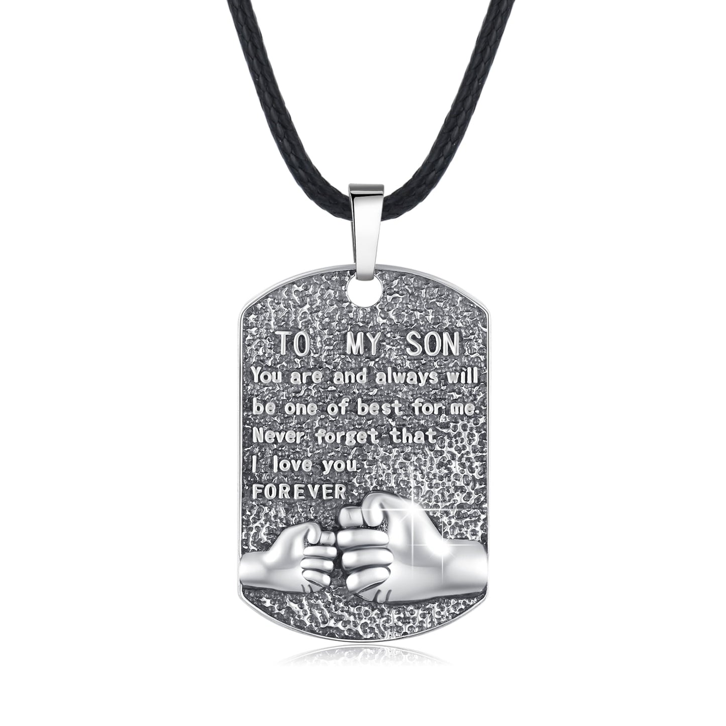 Mens Pendant Necklace 925 Sterling Silver Father'S Love to Son Pendant Necklaces Birthday Xmas Gift Jewelry for Man Dad